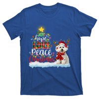 Maltese Dog Santa Hat Reindeer Costume Christmas Light Gift T-Shirt