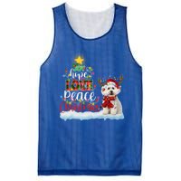 Maltese Dog Santa Hat Reindeer Costume Christmas Light Gift Mesh Reversible Basketball Jersey Tank