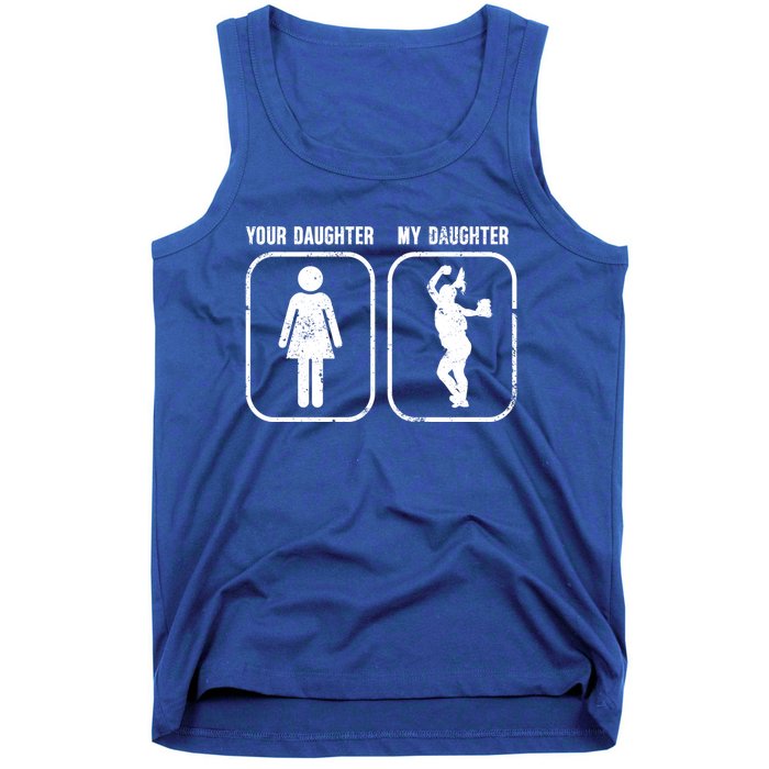 My Daughter Softball Dad Of A Softball Player Father Gift Tank Top