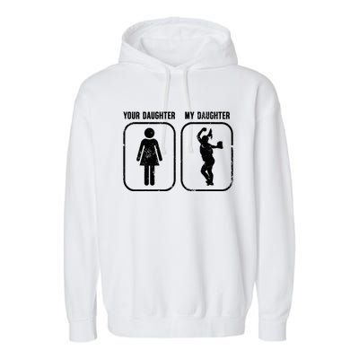 My Daughter Softball Dad Of A Softball Player Father Gift Garment-Dyed Fleece Hoodie