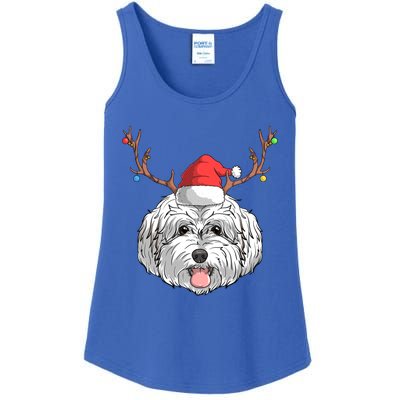 Maltipoo Dog Santa Claus Christmas Xmas Holiday Reindeer Gift Ladies Essential Tank