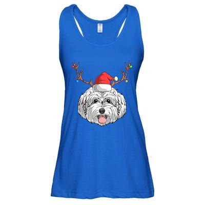 Maltipoo Dog Santa Claus Christmas Xmas Holiday Reindeer Gift Ladies Essential Flowy Tank