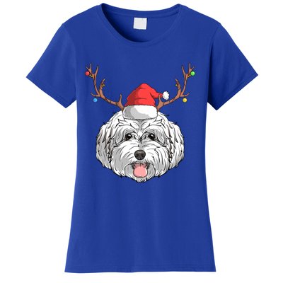 Maltipoo Dog Santa Claus Christmas Xmas Holiday Reindeer Gift Women's T-Shirt