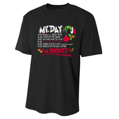 My Day Schedule I’M Booked Christmas Merry Christmas Performance Sprint T-Shirt