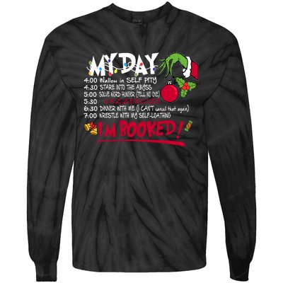 My Day Schedule I’M Booked Christmas Merry Christmas Tie-Dye Long Sleeve Shirt