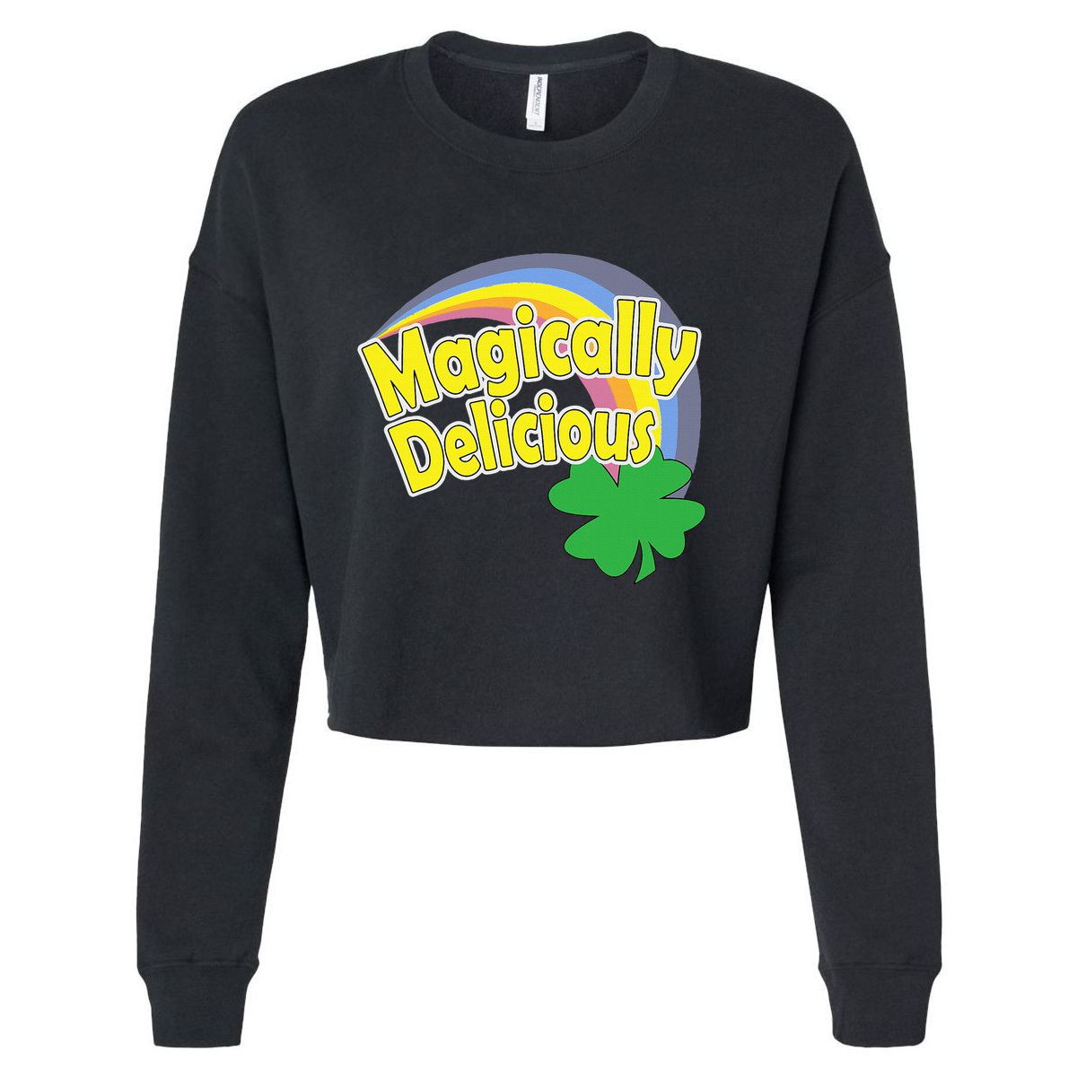 Magically Delicious St. Patricks Day Cropped Pullover Crew