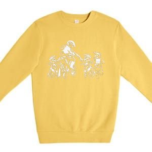 Motocross Dad & Son Trail Bikers MTB Bicycle Fathers Day Premium Crewneck Sweatshirt