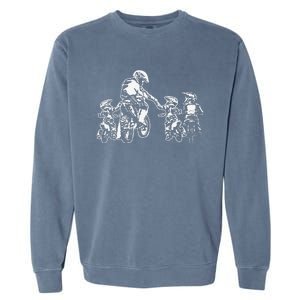 Motocross Dad & Son Trail Bikers MTB Bicycle Fathers Day Garment-Dyed Sweatshirt