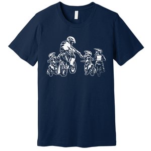 Motocross Dad & Son Trail Bikers MTB Bicycle Fathers Day Premium T-Shirt