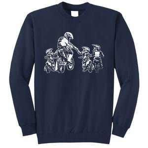 Motocross Dad & Son Trail Bikers MTB Bicycle Fathers Day Tall Sweatshirt