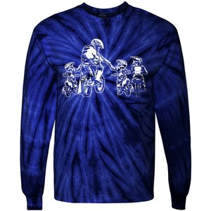 Motocross Dad & Son Trail Bikers MTB Bicycle Fathers Day Tie-Dye Long Sleeve Shirt