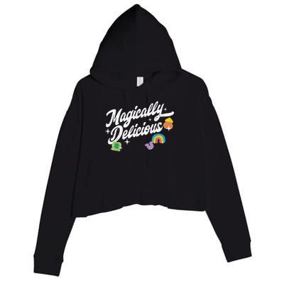 Magically Delicious St Patrick's Day Lucky Charm Crop Fleece Hoodie