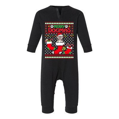 Merry Dogmas Shih Tzu Dog Funny Ugly Christmas Xmas Gift Infant Fleece One Piece