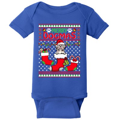 Merry Dogmas Shih Tzu Dog Funny Ugly Christmas Xmas Gift Baby Bodysuit