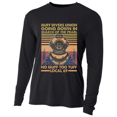 Muff Diving School Muff Diver Union No Muff Too Tuff 69 Cooling Performance Long Sleeve Crew