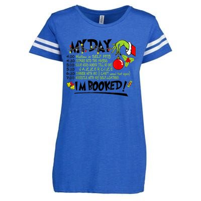 My Day Schedule I’M Booked Christmas Merry Christmas Enza Ladies Jersey Football T-Shirt