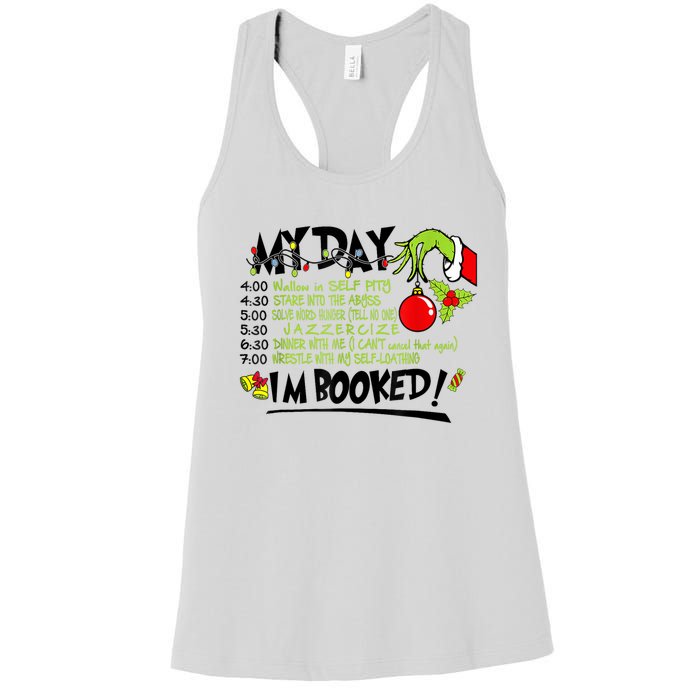 My Day Schedule I’M Booked Christmas Merry Christmas Women's Racerback Tank