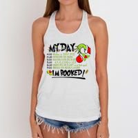 My Day Schedule I’M Booked Christmas Merry Christmas Women's Knotted Racerback Tank