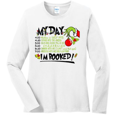 My Day Schedule I’M Booked Christmas Merry Christmas Ladies Long Sleeve Shirt