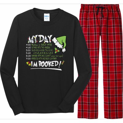 My Day Schedule I’M Booked Christmas Merry Christmas Long Sleeve Pajama Set