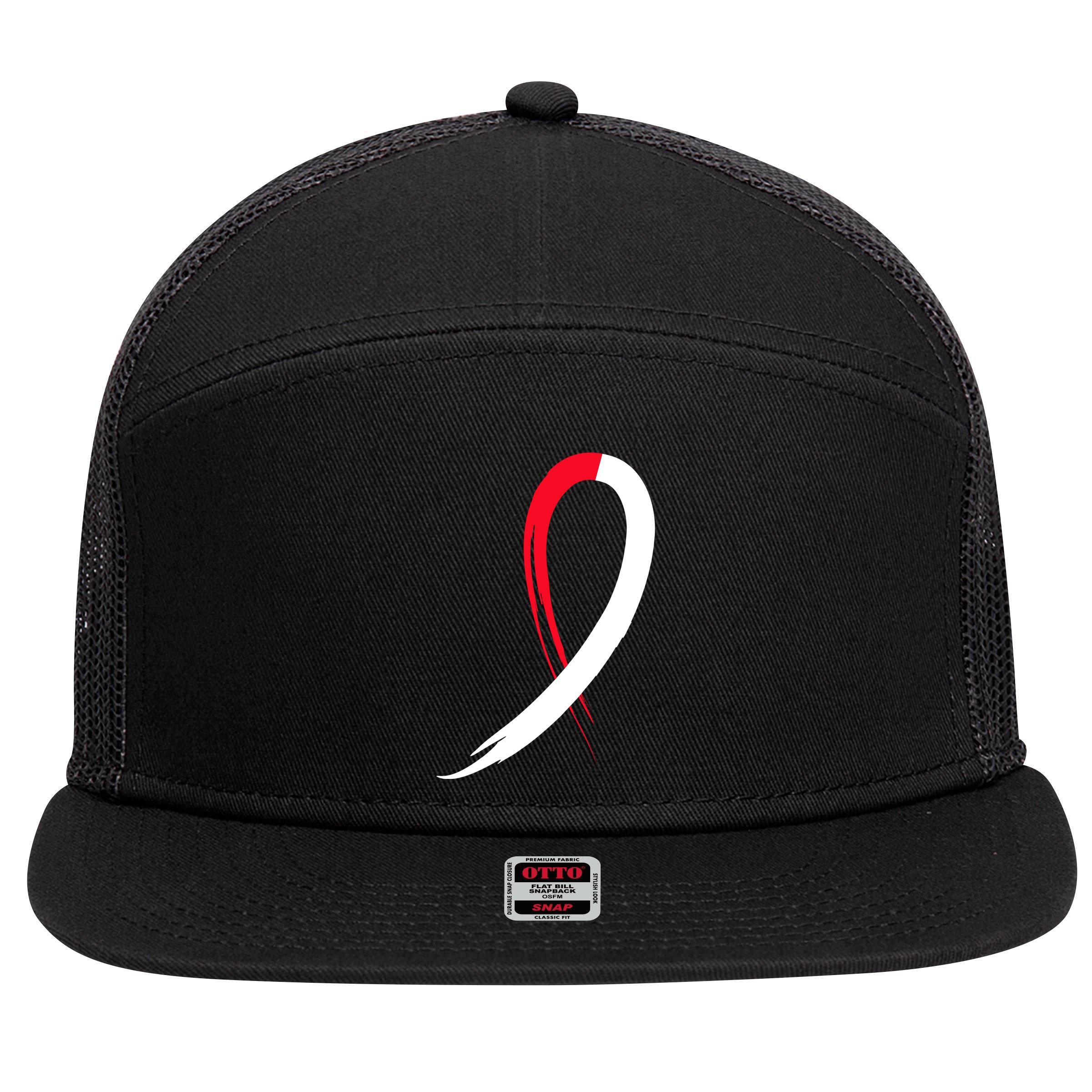Myelodysplastic Syndromes Awareness Ribbon 7 Panel Mesh Trucker Snapback Hat