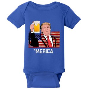 Merica Donald Trump Patriotic Gift 4th Of July Clothing Gift Baby Bodysuit