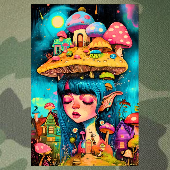 Mushroom Dreams: The Enchanted Mindscape Legacy Tie Dye Trucker Hat