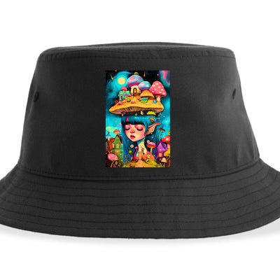 Mushroom Dreams: The Enchanted Mindscape Sustainable Bucket Hat
