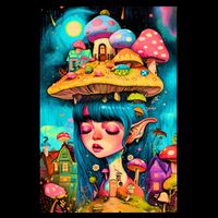 Mushroom Dreams: The Enchanted Mindscape 7-Panel Snapback Hat