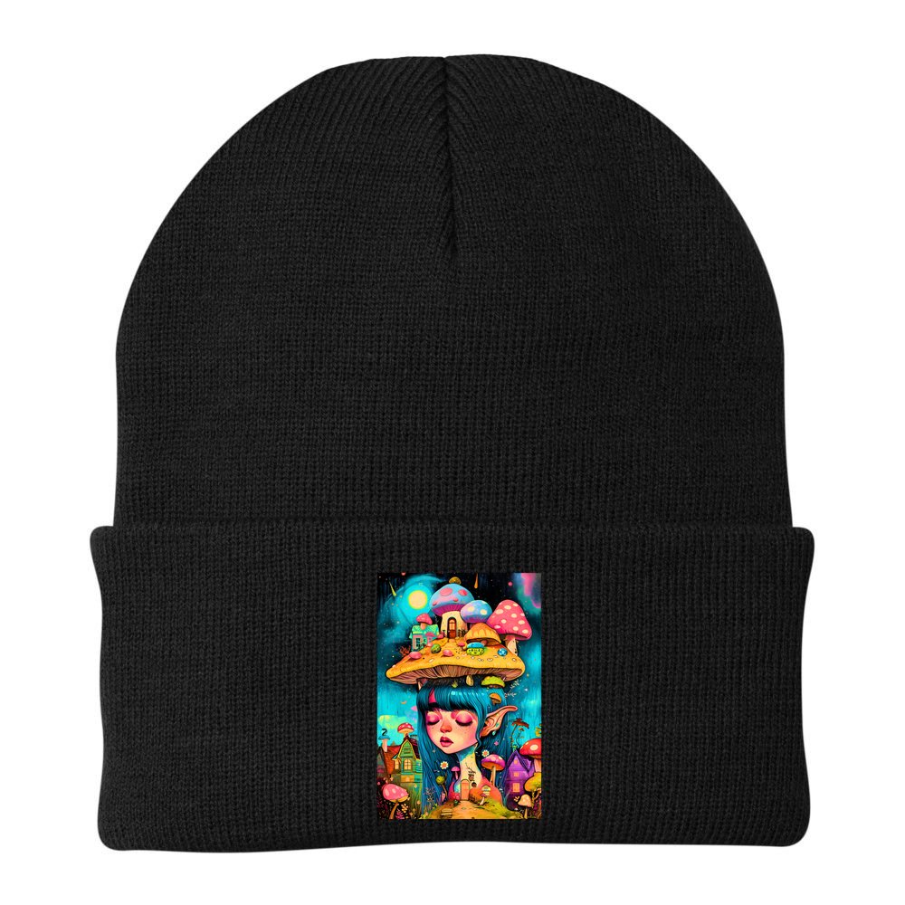Mushroom Dreams: The Enchanted Mindscape Beanie