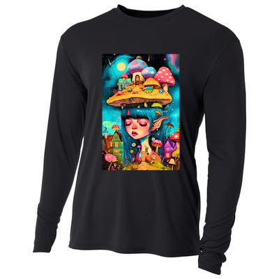 Mushroom Dreams: The Enchanted Mindscape Cooling Performance Long Sleeve Crew