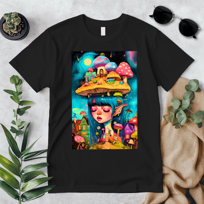 Mushroom Dreams: The Enchanted Mindscape Premium T-Shirt