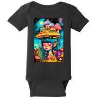 Mushroom Dreams: The Enchanted Mindscape Baby Bodysuit