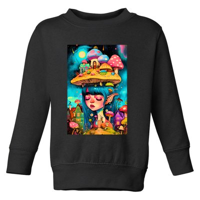 Mushroom Dreams: The Enchanted Mindscape Toddler Sweatshirt