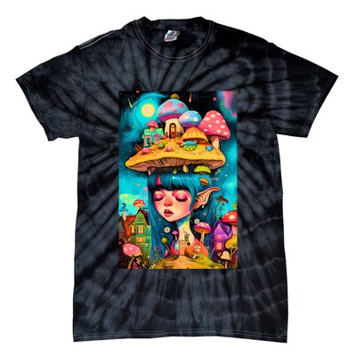 Mushroom Dreams: The Enchanted Mindscape Tie-Dye T-Shirt