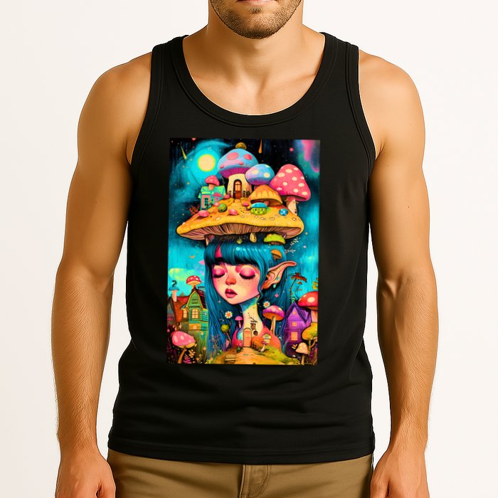 Mushroom Dreams: The Enchanted Mindscape Tank Top
