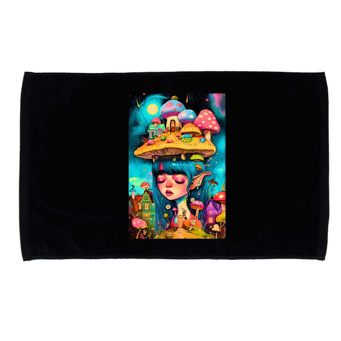 Mushroom Dreams: The Enchanted Mindscape Microfiber Hand Towel