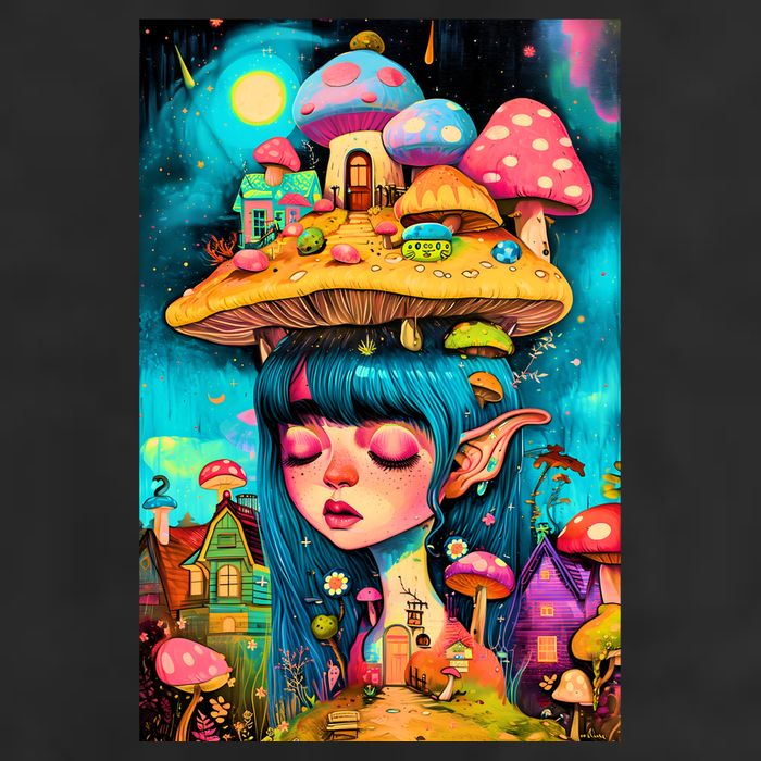 Mushroom Dreams: The Enchanted Mindscape Microfiber Hand Towel