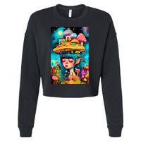 Mushroom Dreams: The Enchanted Mindscape Cropped Pullover Crew