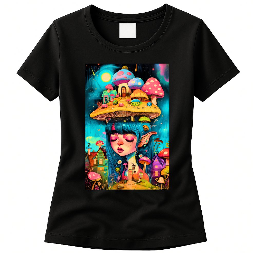 Mushroom Dreams: The Enchanted Mindscape Womens T-Shirt