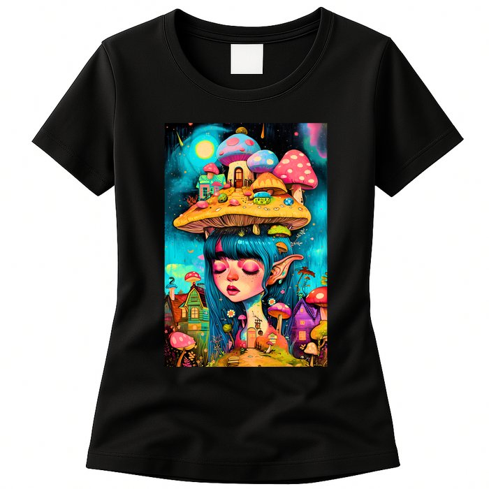 Mushroom Dreams: The Enchanted Mindscape Womens T-Shirt