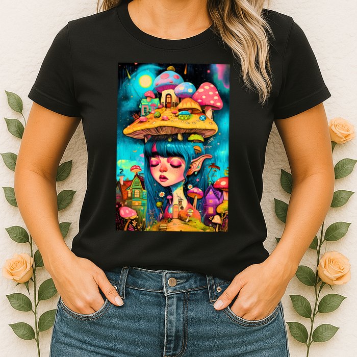 Mushroom Dreams: The Enchanted Mindscape Womens T-Shirt