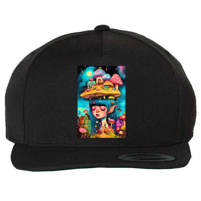 Mushroom Dreams: The Enchanted Mindscape Wool Snapback Cap