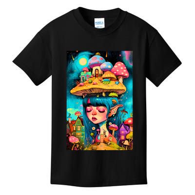 Mushroom Dreams: The Enchanted Mindscape Kids T-Shirt