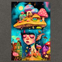 Mushroom Dreams: The Enchanted Mindscape Cotton Canvas Backpack