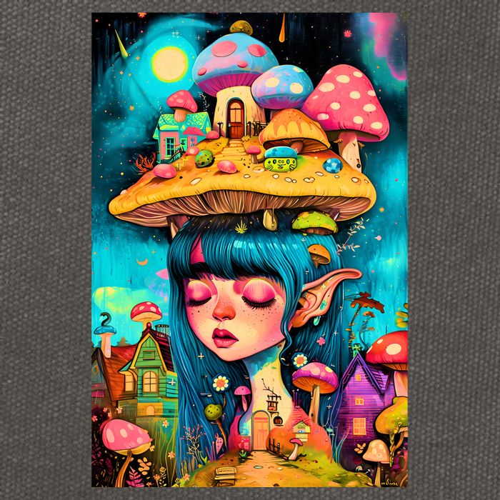 Mushroom Dreams: The Enchanted Mindscape Cotton Canvas Backpack