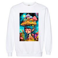 Mushroom Dreams: The Enchanted Mindscape Garment-Dyed Sweatshirt