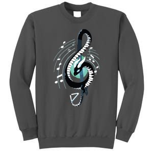 Musical Dragon Treble Maker Keyboard Pianist Musician Piano Tall Sweatshirt