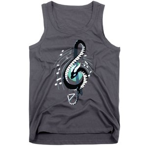 Musical Dragon Treble Maker Keyboard Pianist Musician Piano Tank Top