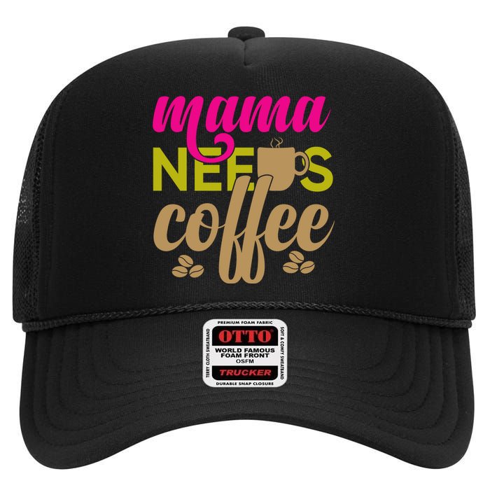 Mother's Day T Design Vector High Crown Mesh Back Trucker Hat